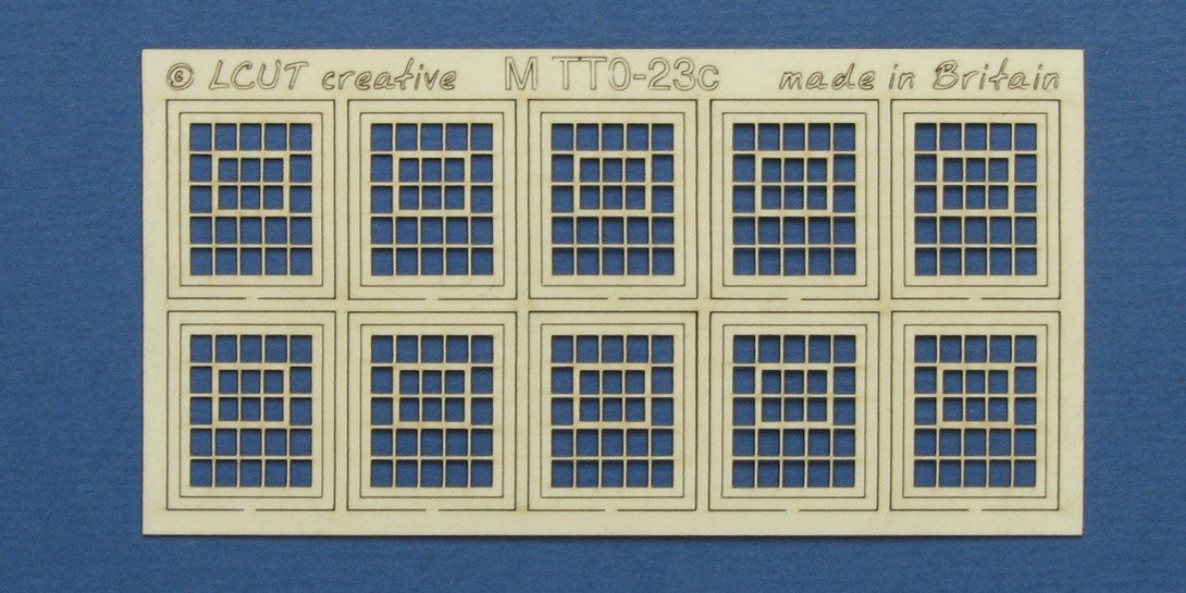 M TT0-23c TT:120 kit of 10 industrial windows Kit of 10 industrial windows. Made from 0.35mm paper.

